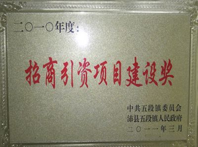 招商引資項(xiàng)目建設(shè)獎